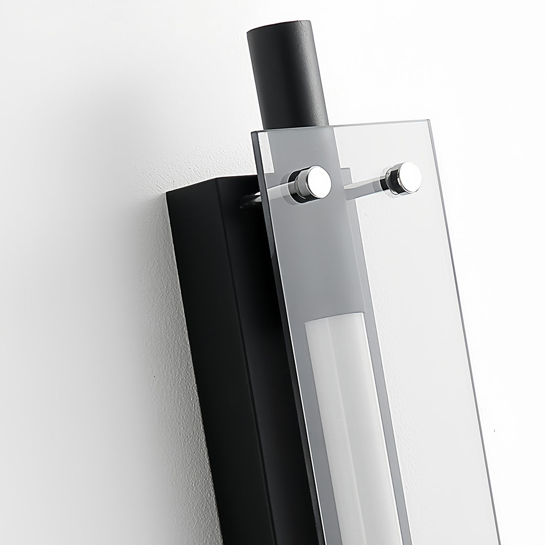 Black Linear Up/Down Wall Sconce — Iron and Glass, LED Hardwired, 12–24W, 60cm–120cm
