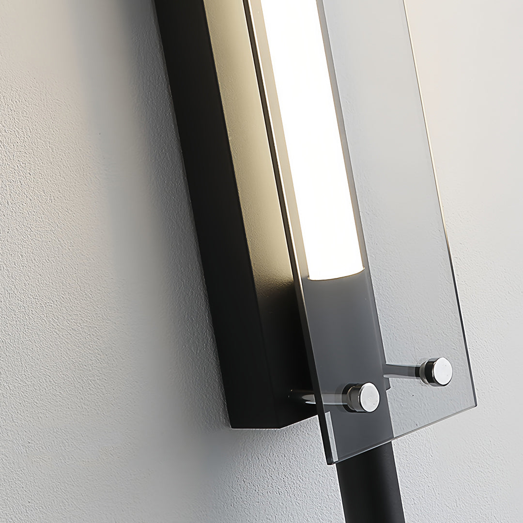 Black Linear Up/Down Wall Sconce — Iron and Glass, LED Hardwired, 12–24W, 60cm–120cm