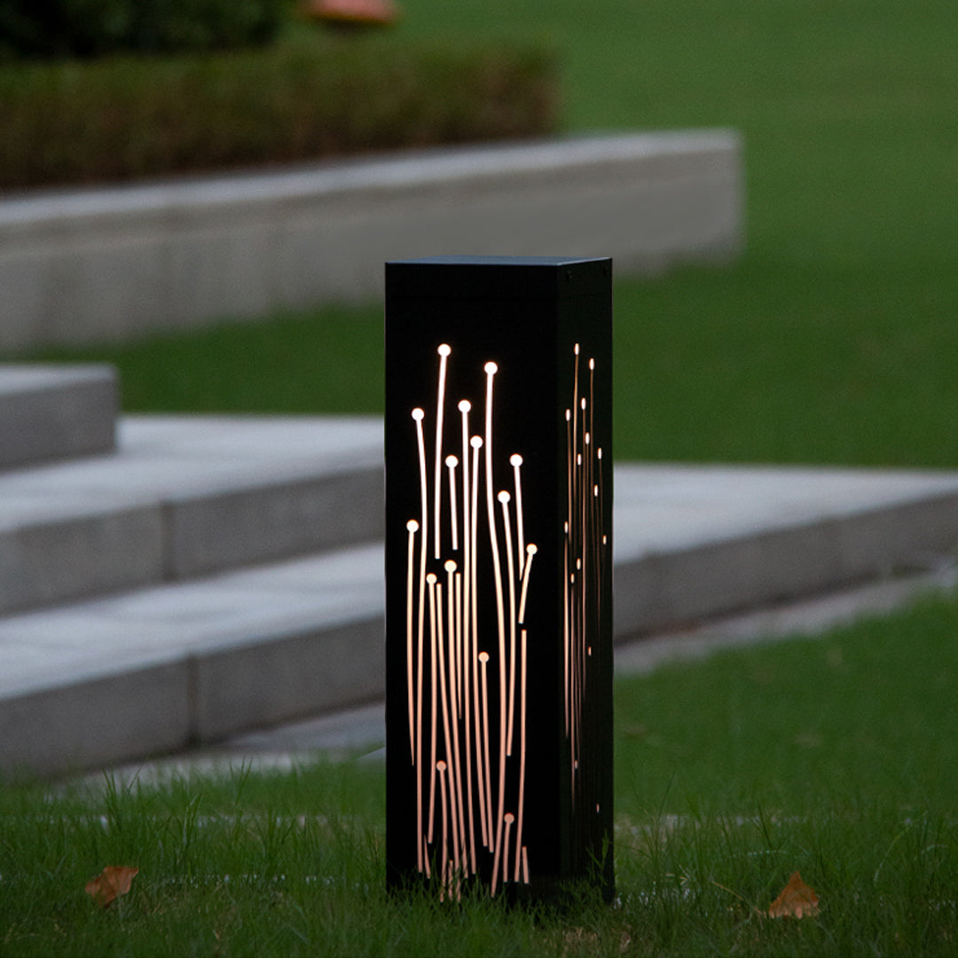 Modern Outdoor Bollard Path Light — Coffee Aluminum, 10W LED, 3000K, IP65, 110-277V