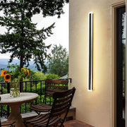 Minimalist Solar Outdoor Linear Wall Light — Black Aluminum, Acrylic, IP65, 30cm–120cm, 3000K / 4000K / 6000K, 16-Hour Runtime