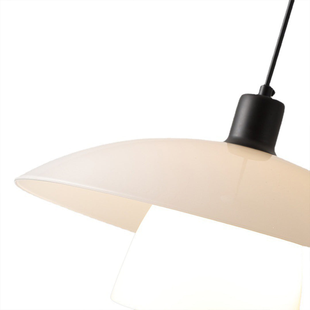 Wabi-Sabi Opal Glass Pendant — Iron, 1-Light, 30cm & 40cm, Three-Color Dimming, Adjustable Height