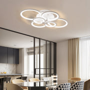 Overlapping Rings LED Semi-Flush Mount — Metal and Acrylic, 4-Light / 6-Light / 8-Light, Dimmable
