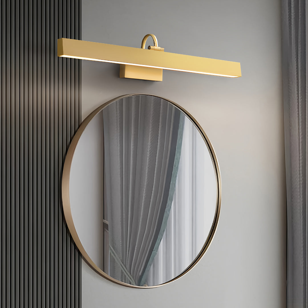 Full Copper LED Vanity Light Bar — H65 Brass, 6W, 3-Step Dimming, 350° Adjustable, Black or Copper