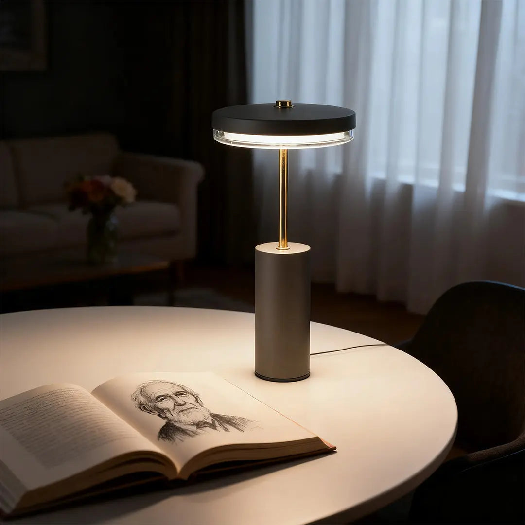 European Style Decorative Cylinder Table Lamps - Metal Lighting Accent Luxe