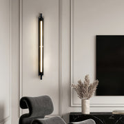Black Linear Up/Down Wall Sconce — Iron and Glass, LED Hardwired, 12–24W, 60cm–120cm