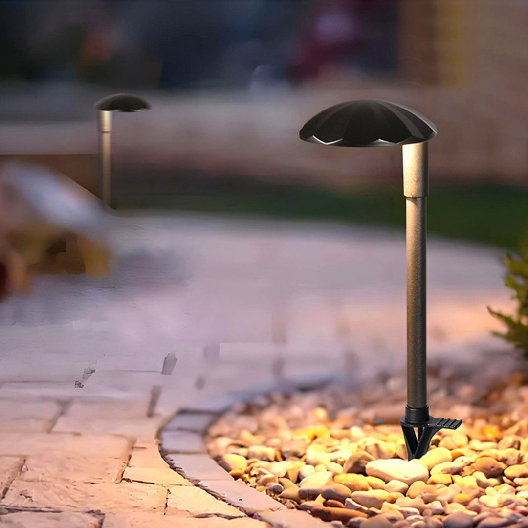 Minimalist Outdoor LED Path Light — Black Aluminum, Acrylic Dome, 10W, IP65 Weatherproof