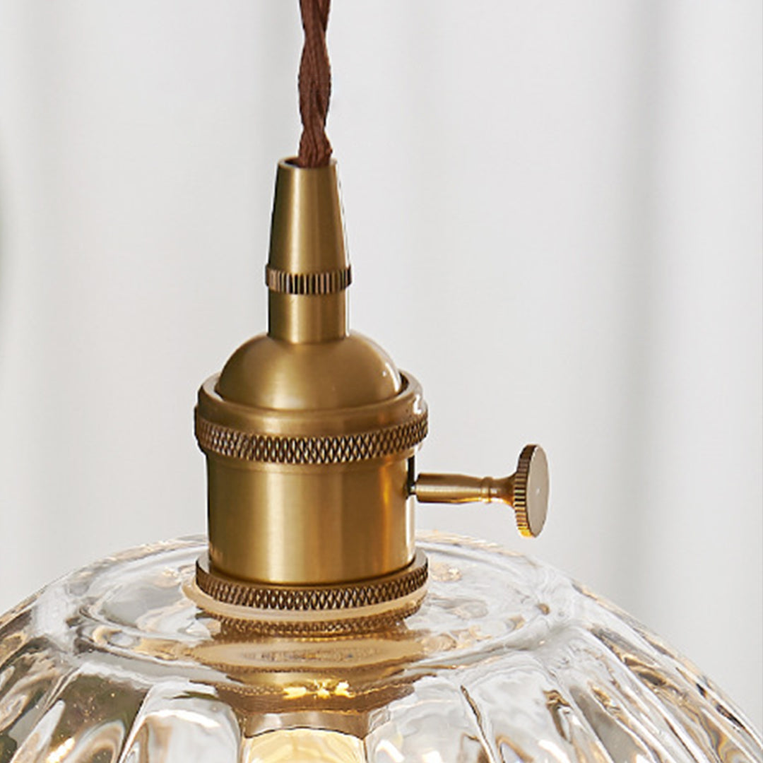 Floral Glass Mini Pendant — Brushed Brass, 1-Light, 6W, Available in Three Sizes