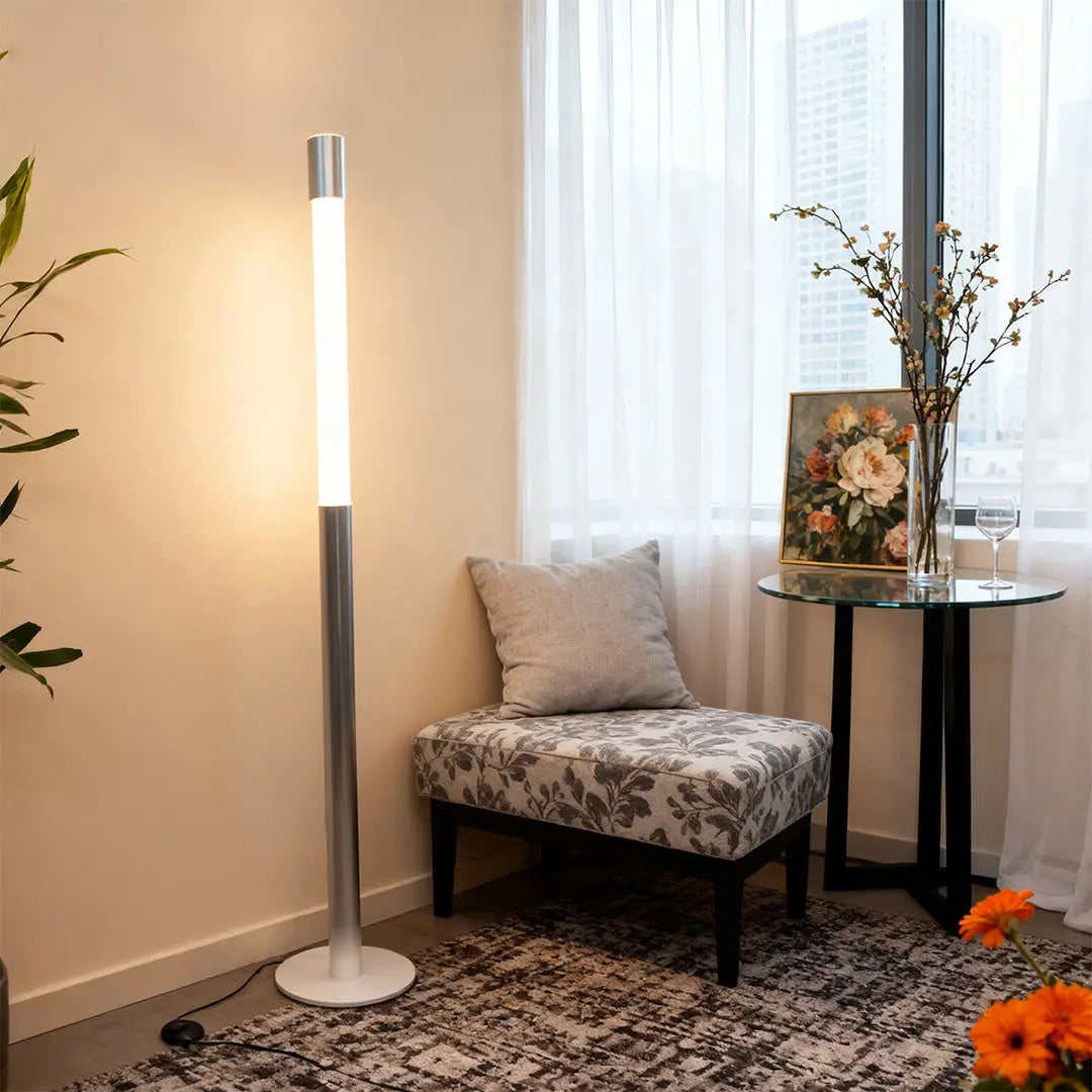 Elegant Minimalist Gray Italian Floor Lamp with Creative Design Luxe