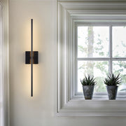 Linear Wall Sconce — Black Iron, USB Rechargeable, 5W LED, 3-Step Dimming (3000K/4000K/6000K), 5200mAh