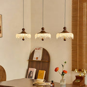 Teardrop Mini Pendant — Walnut Iron, Acrylic Shade, 15W, 3-Step Dimming (3000K/4000K/6000K), Adjustable Wire