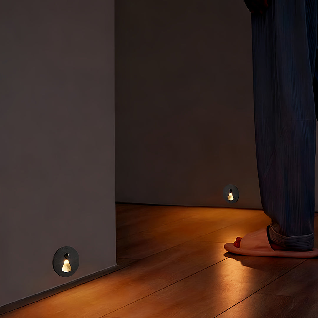 Flush-Mount LED Stair Step Light — Aluminum, 1W 4000K, Infrared Motion Sensor, IP54, Hardwired