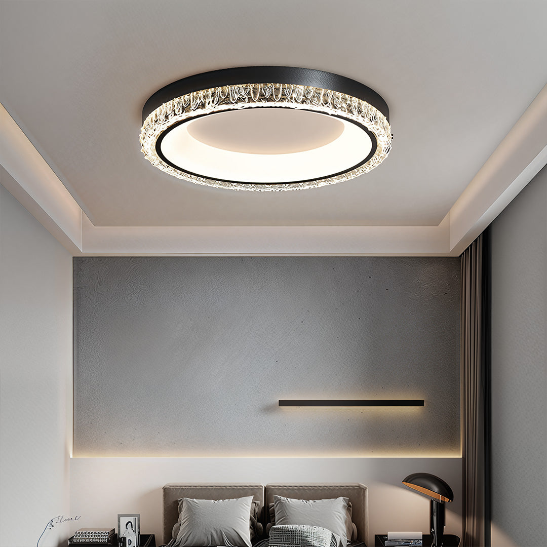 Minimalist Round Flush-Mount Ceiling Light — Metal and Acrylic, LED, 3-Step Dimming, 15.7" / 19.7" / 31.5"