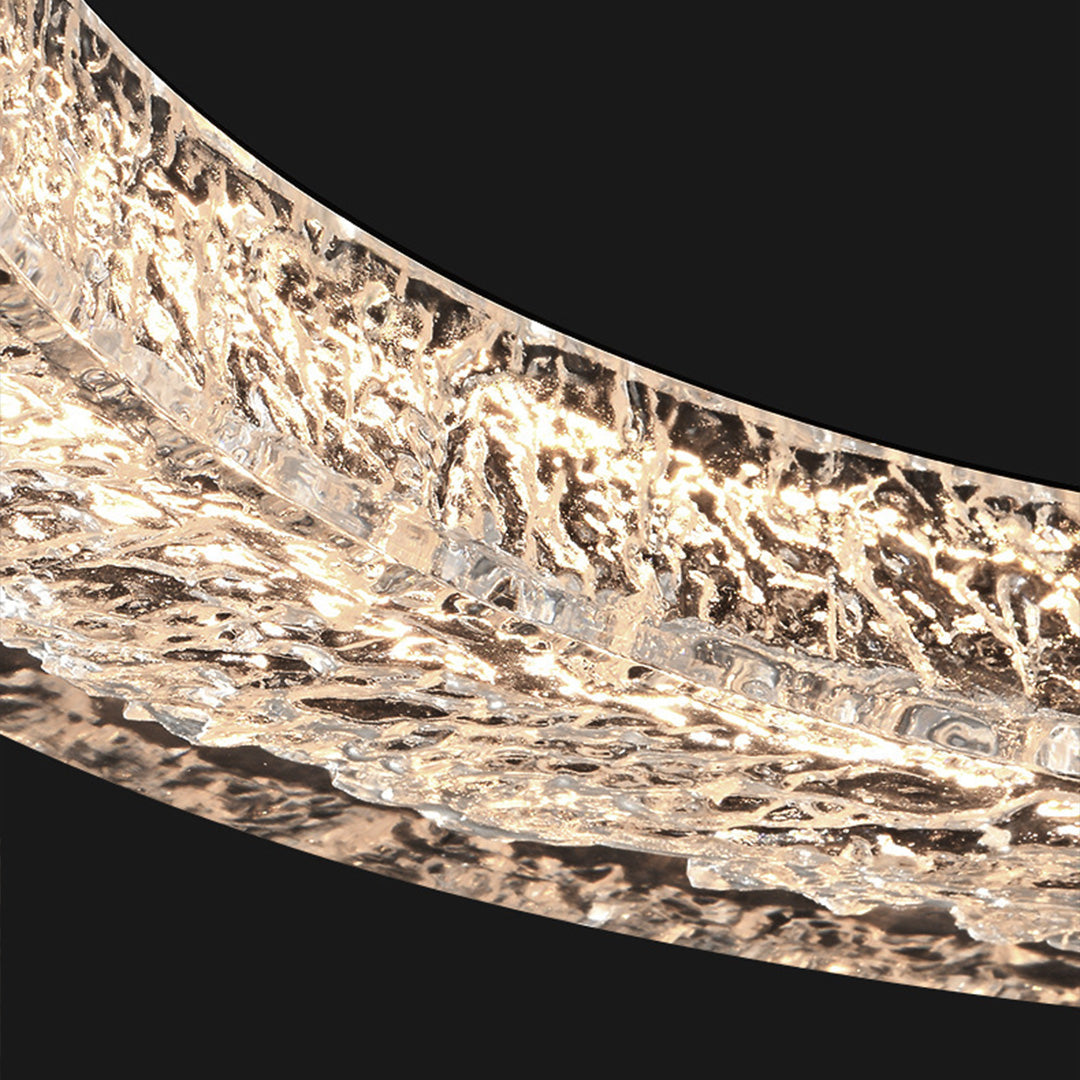 Ring Circle Chandelier — Full Copper with Crystal, LED Three-Color Dimmable, 10 Sizes (50–120cm), 30W–158W