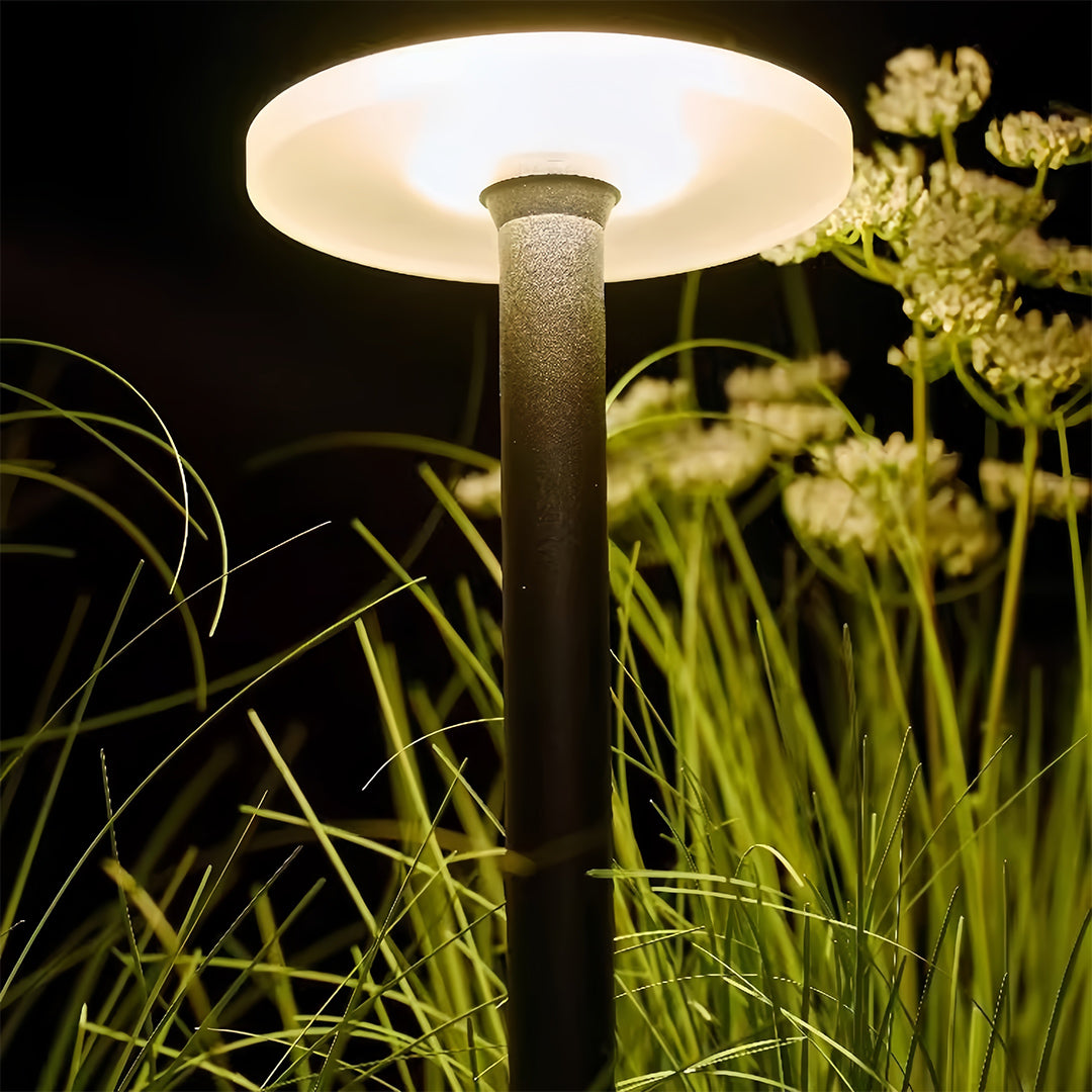 Minimalist Outdoor Bollard Light — Black Aluminum, 6W LED, 3000K, IP65, DC24V, 24.41" H