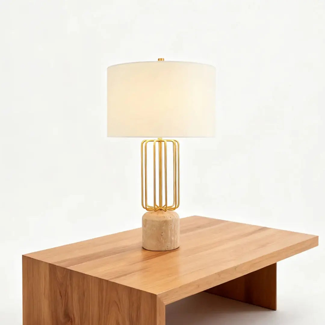Nordic Style LED Eye-Care Lamp with Geometric Metal Cage Design Luxe