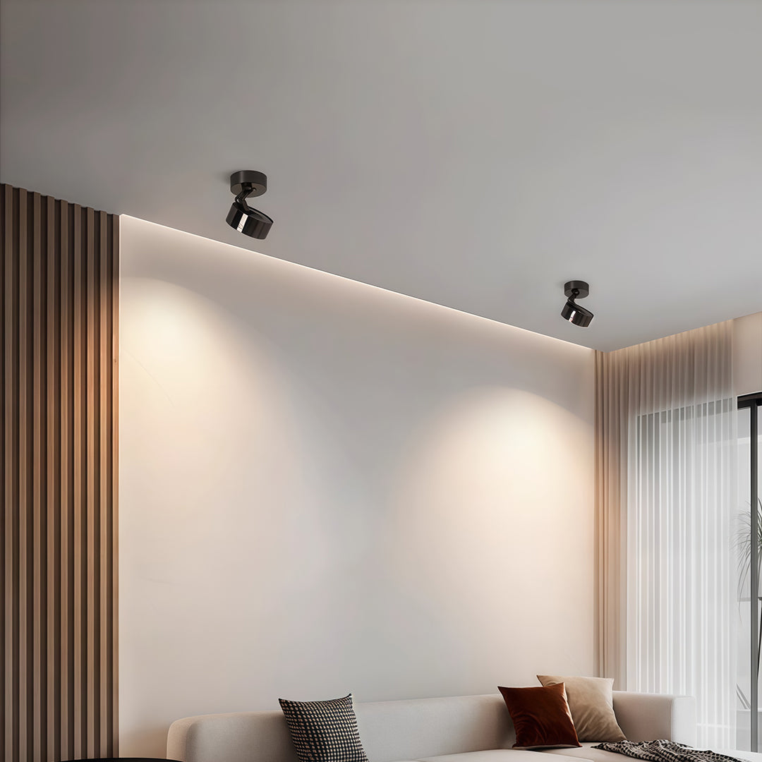 Adjustable LED Surface-Mount Spotlight — Aluminum & Acrylic, 10W, 350° Rotation, Ra98, 3000K / 4000K / 6000K, Black or White