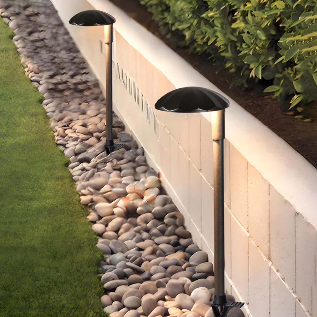 Minimalist Outdoor LED Path Light — Black Aluminum, Acrylic Dome, 10W, IP65 Weatherproof