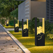 Artistic Column Outdoor Bollard Light — Black Galvanized Steel, Acrylic Shade, 10W LED, 3000K, IP65
