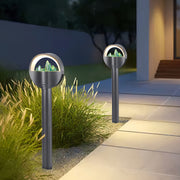 Frosted Globe Path Light — Black Aluminum, Hardwired LED, 10W, IP65 Weatherproof, 7.1" Dome
