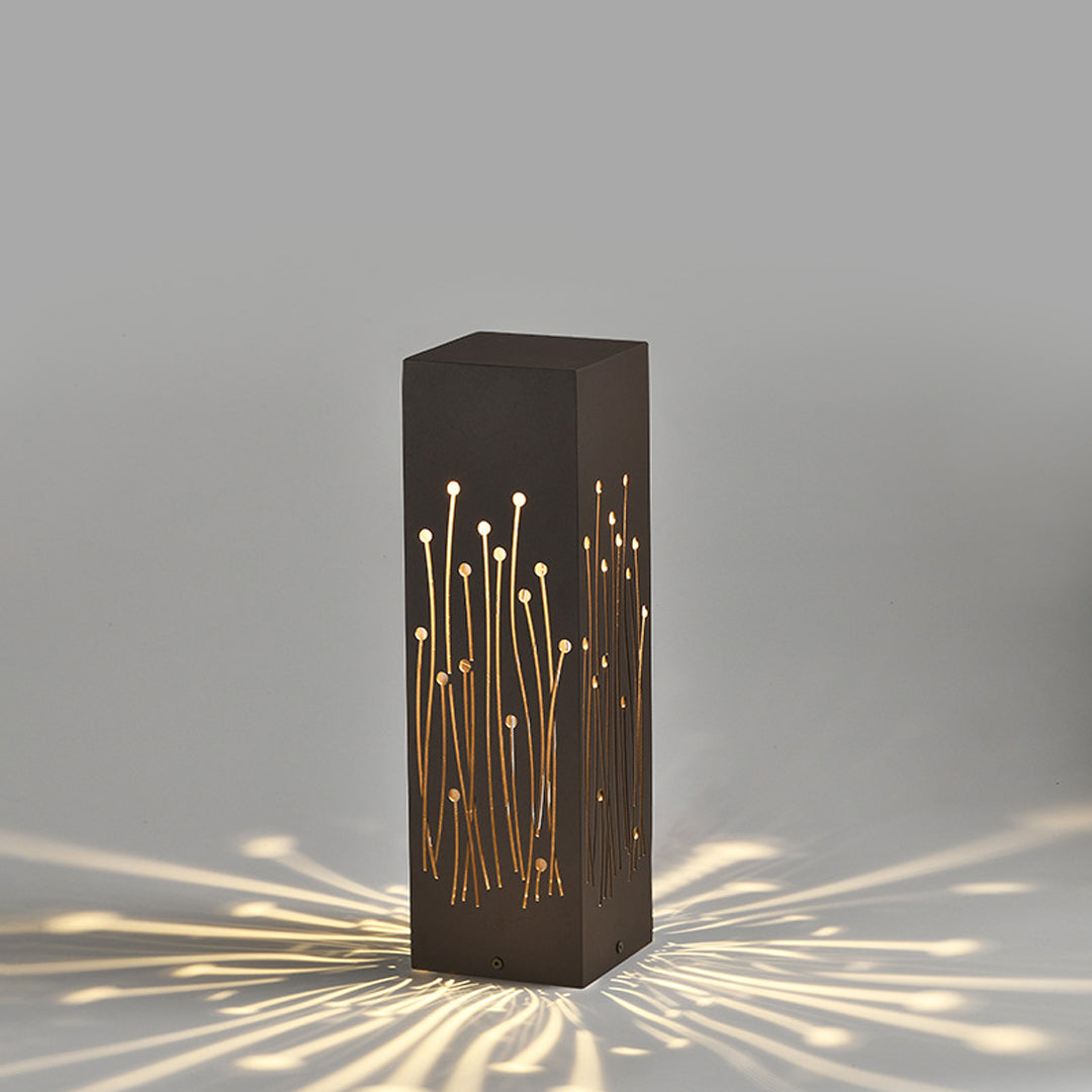 Modern Outdoor Bollard Path Light — Coffee Aluminum, 10W LED, 3000K, IP65, 110-277V