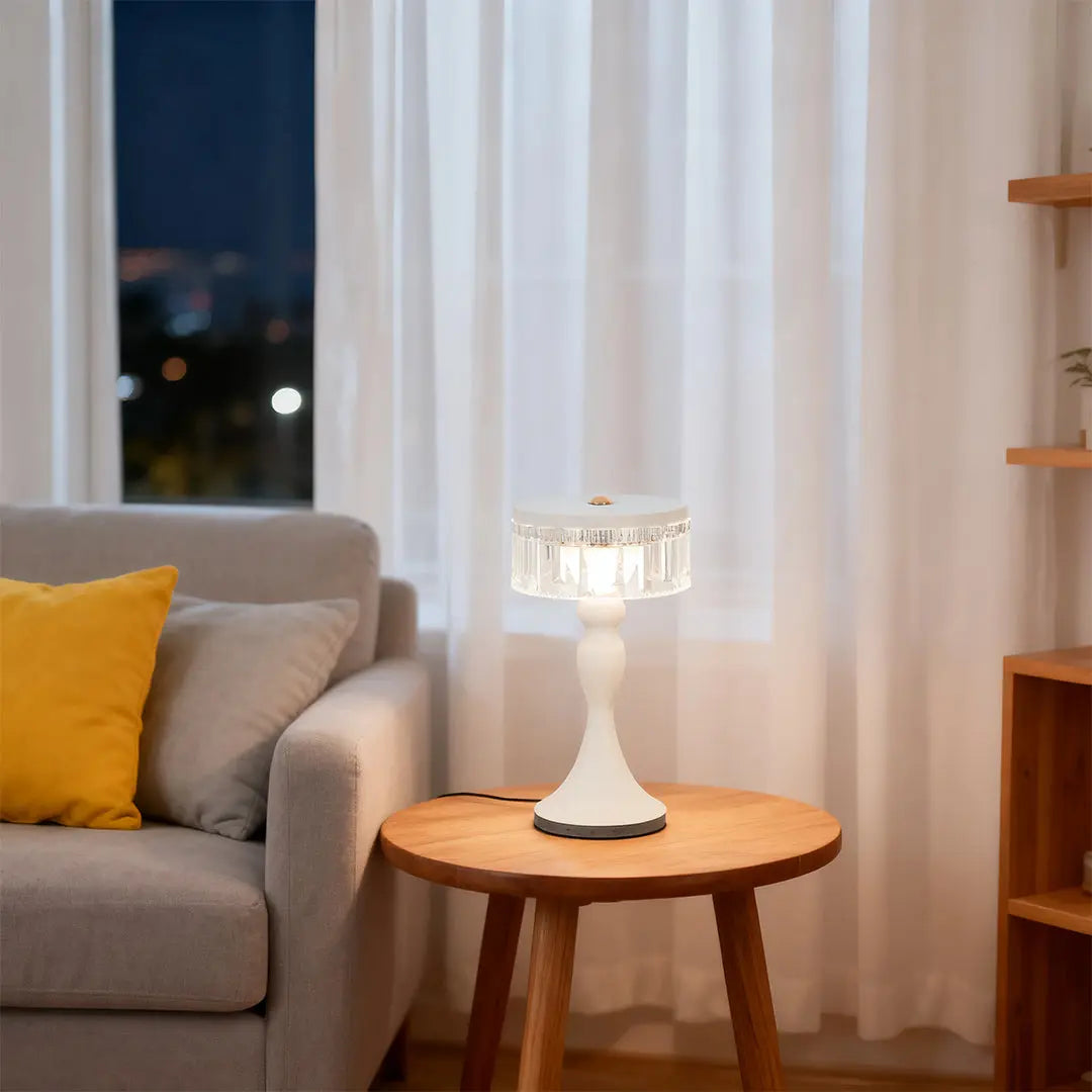 Nordic Minimalist Decorative Light: Forged Iron Table Lamps with Acrylic Accents Luxe