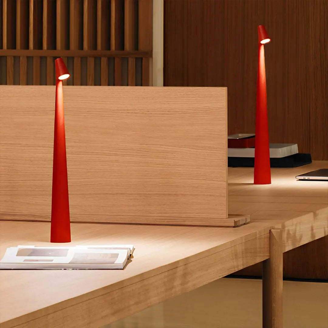 LED Accent Table Lamp with a Modern Conical Stem Luxe