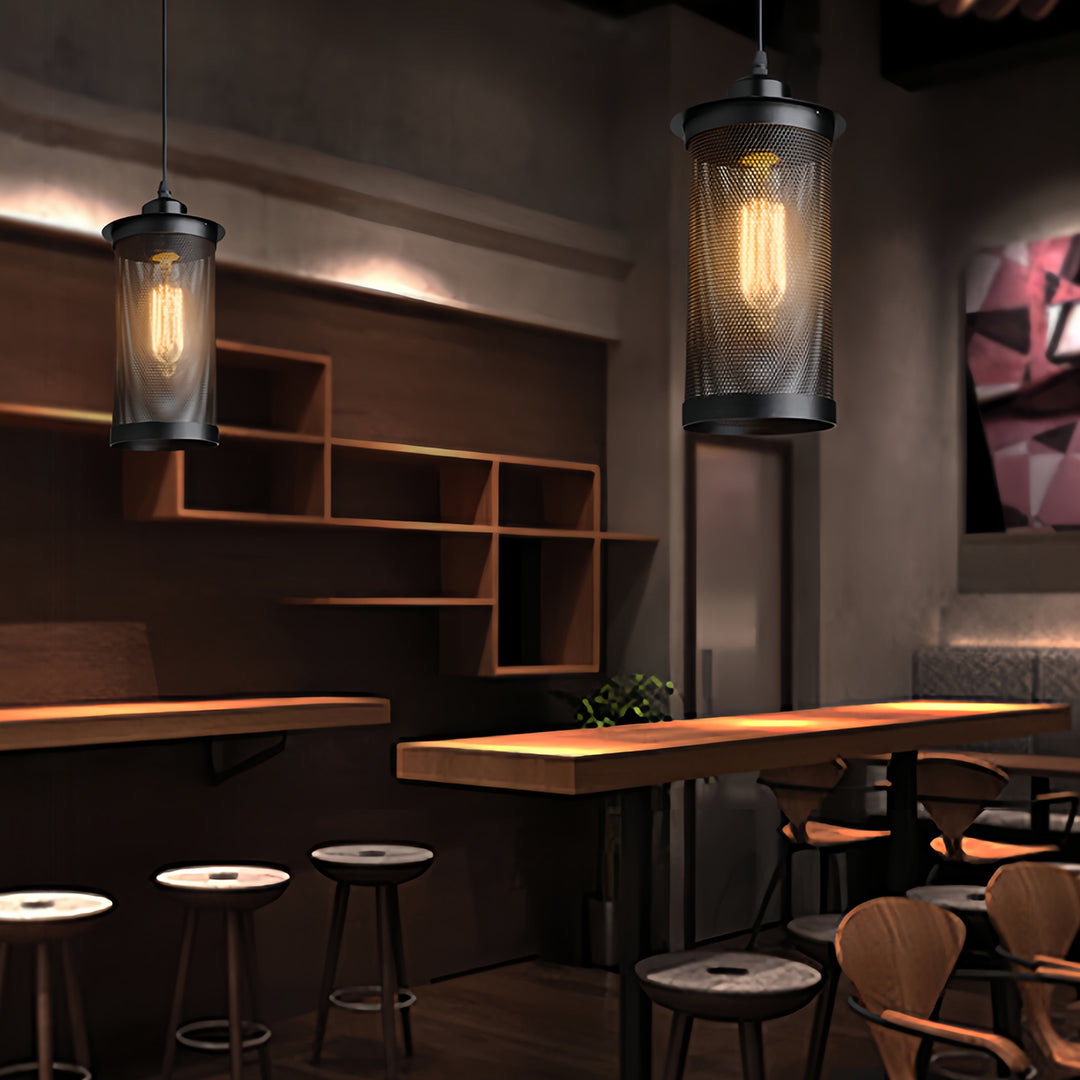 Retro Industrial Mini Pendant — Black Iron, 3-Light E27, 12W Warm White, Adjustable Chain