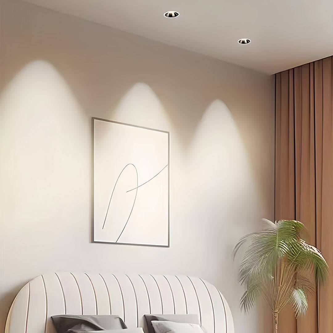 Deep Anti-Glare LED Recessed Spotlight — Aluminum & Acrylic, 9W–18W, 55mm / 75mm / 95mm, 3000K / 4000K / 6000K