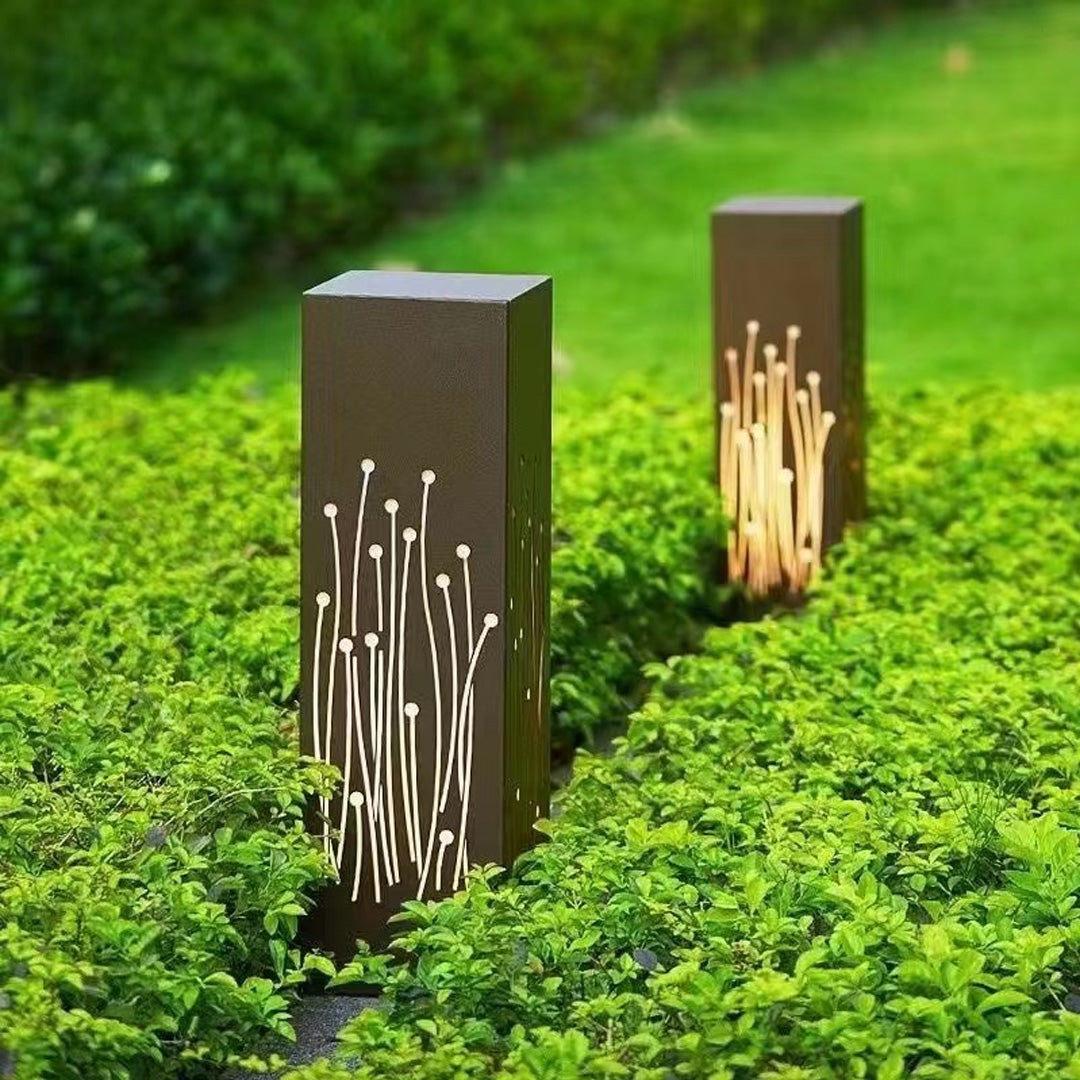 Modern Outdoor Bollard Path Light — Coffee Aluminum, 10W LED, 3000K, IP65, 110-277V
