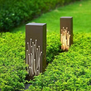 Modern Outdoor Bollard Path Light — Coffee Aluminum, 10W LED, 3000K, IP65, 110-277V