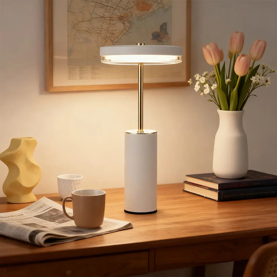 European Style Decorative Cylinder Table Lamps - Metal Lighting Accent Luxe