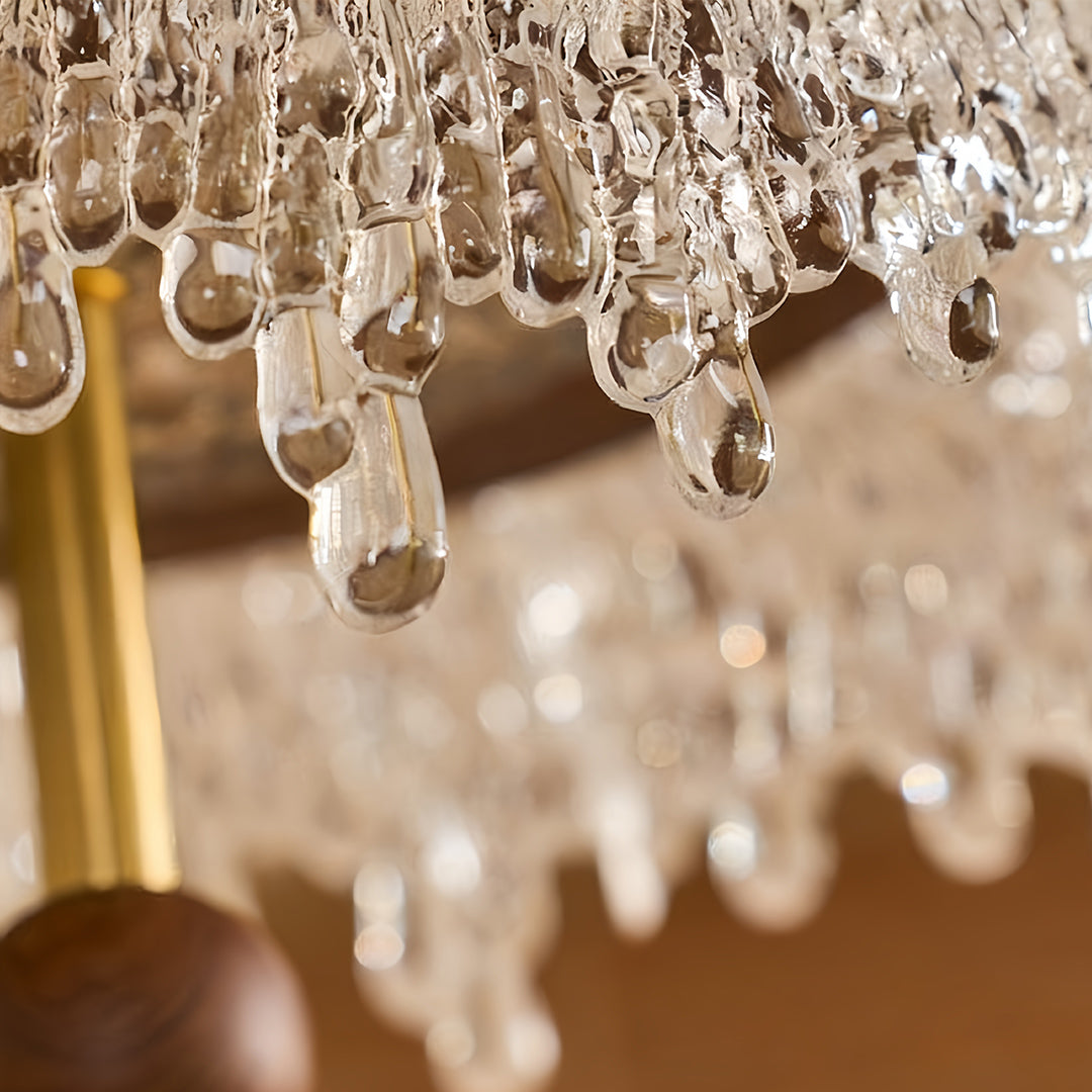 Teardrop Mini Pendant — Walnut Iron, Acrylic Shade, 15W, 3-Step Dimming (3000K/4000K/6000K), Adjustable Wire