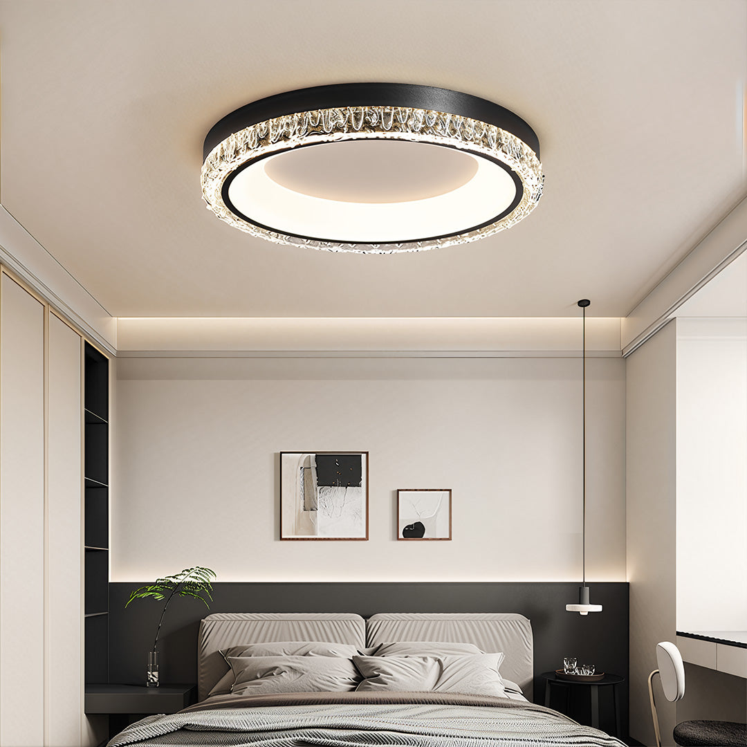 Minimalist Round Flush-Mount Ceiling Light — Metal and Acrylic, LED, 3-Step Dimming, 15.7" / 19.7" / 31.5"