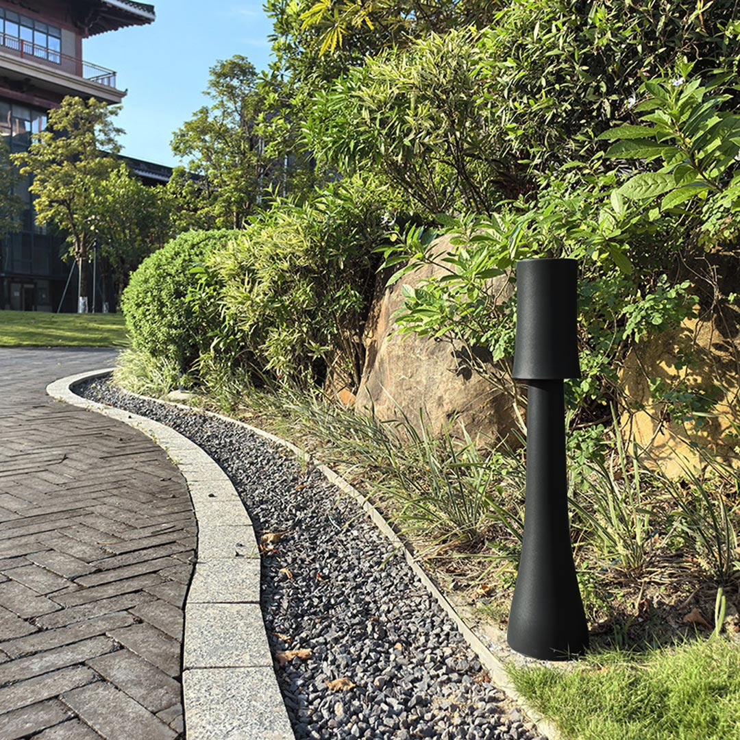 Outdoor Waterproof Black Bollard Light - Lawn Pole Light