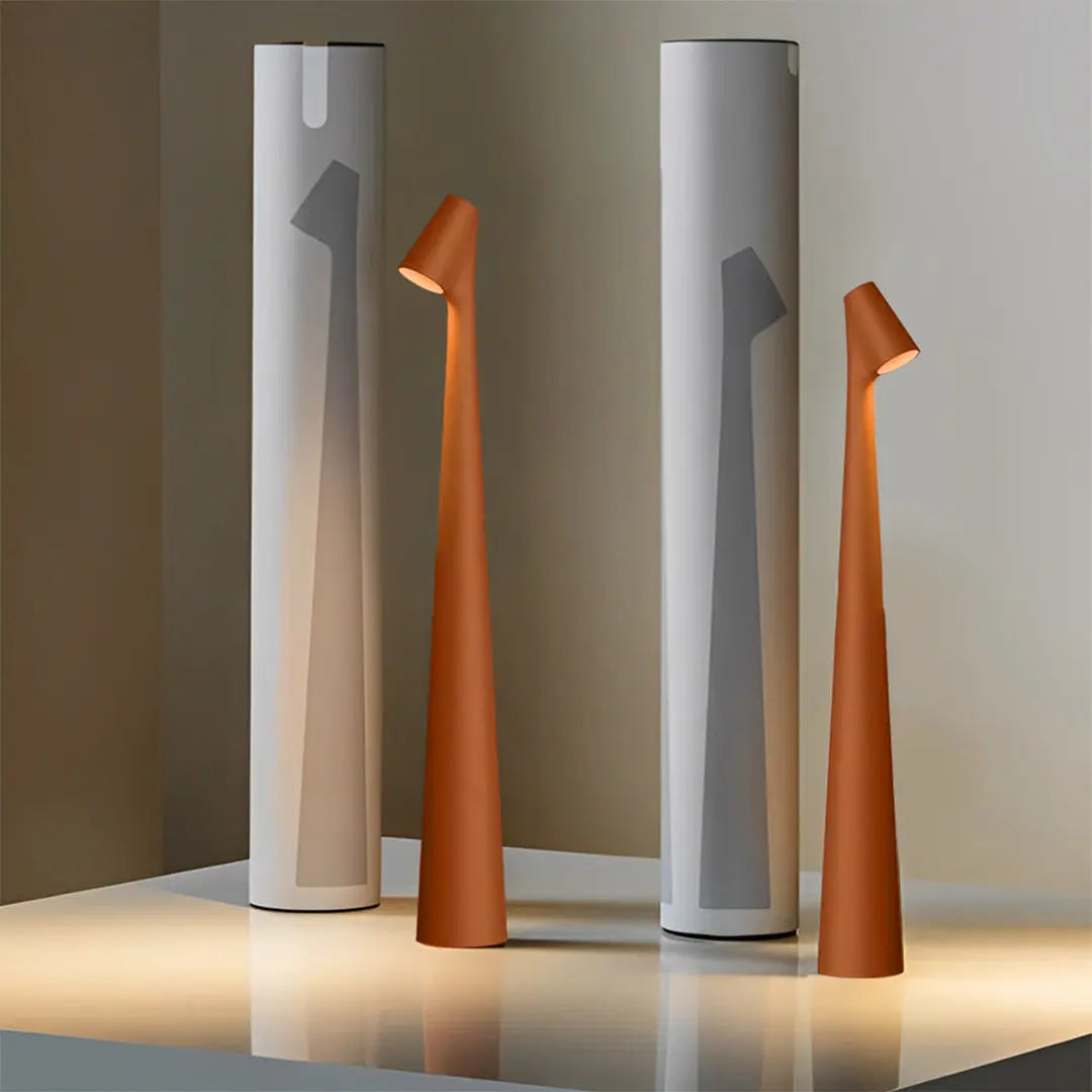 LED Accent Table Lamp with a Modern Conical Stem Luxe