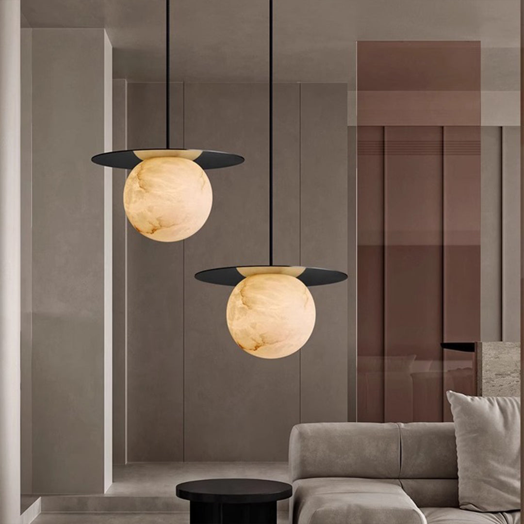 Marble Ball Mini Pendant — Full Copper, Natural Marble Shade, 5W G9, 3000K, Gold or Black