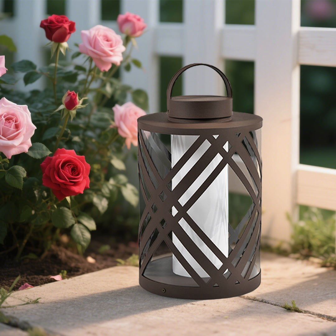 Perforated Outdoor Landscape Lantern — Stainless Steel, LED, 3000K, IP65 Weatherproof