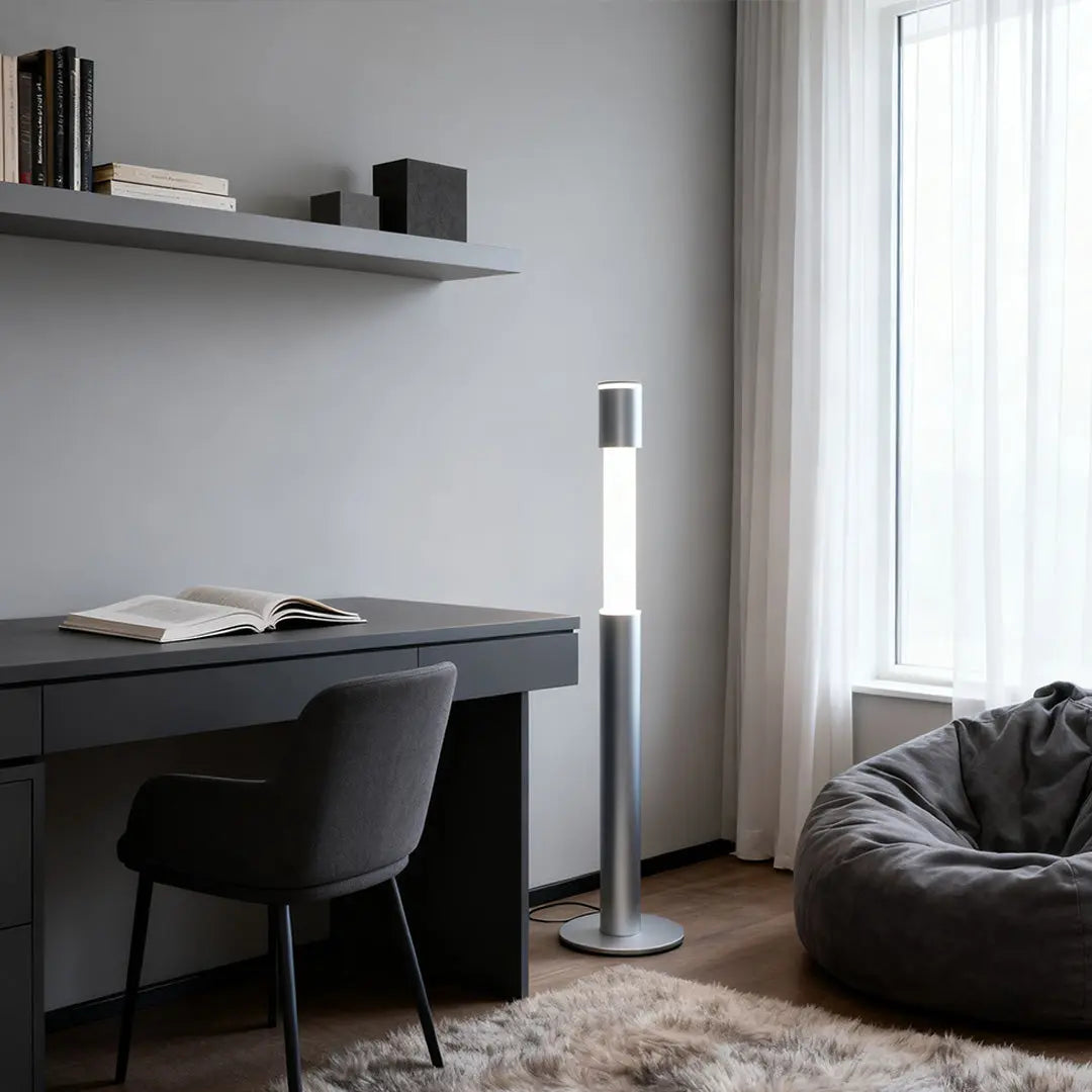 Elegant Minimalist Gray Italian Floor Lamp with Creative Design Luxe