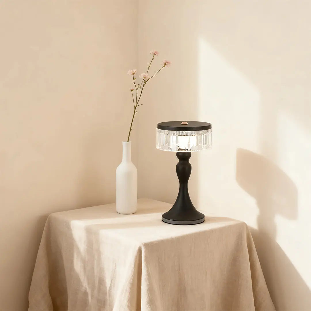 Nordic Minimalist Decorative Light: Forged Iron Table Lamps with Acrylic Accents Luxe