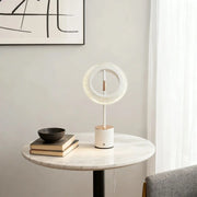 Minimalist Modern Ring Table Lamp with Creative Touch Charging Design Luxe