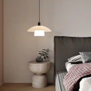 Wabi-Sabi Opal Glass Pendant — Iron, 1-Light, 30cm & 40cm, Three-Color Dimming, Adjustable Height
