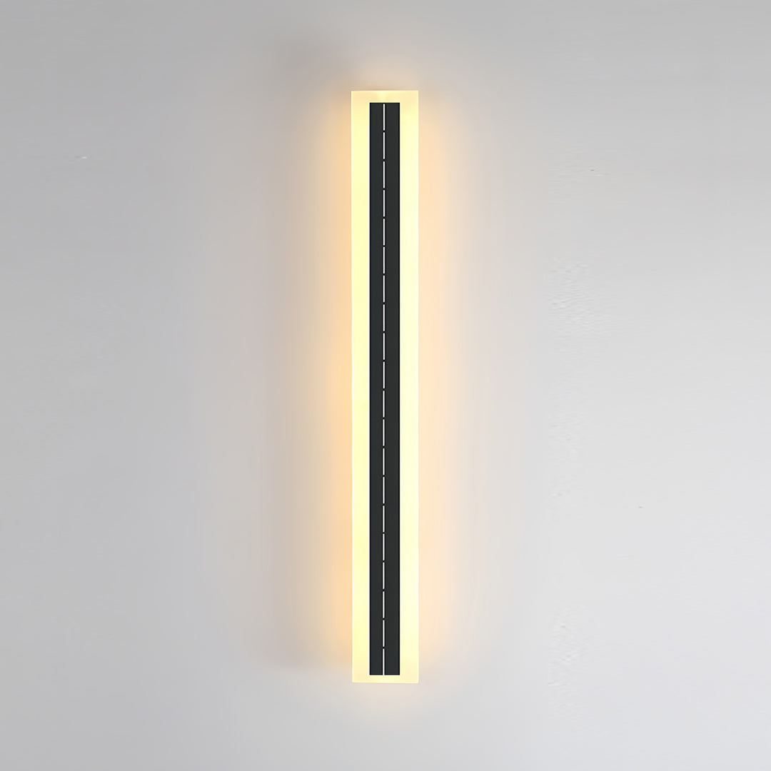 Minimalist Solar Outdoor Linear Wall Light — Black Aluminum, Acrylic, IP65, 30cm–120cm, 3000K / 4000K / 6000K, 16-Hour Runtime