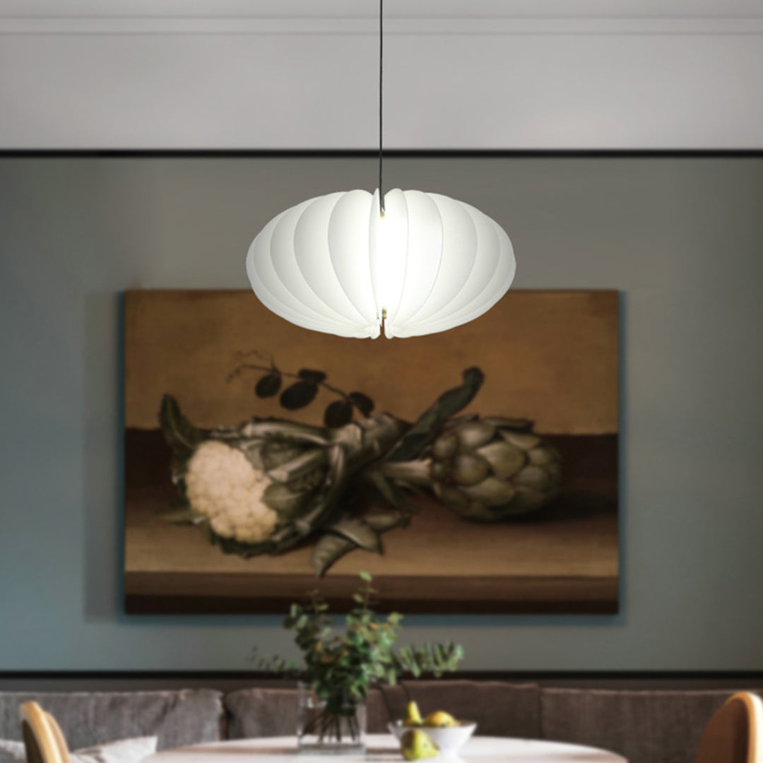 Geometric White PE Shade Pendant Light — 20W LED, 3000K Warm White, 1.5m Adjustable Cord