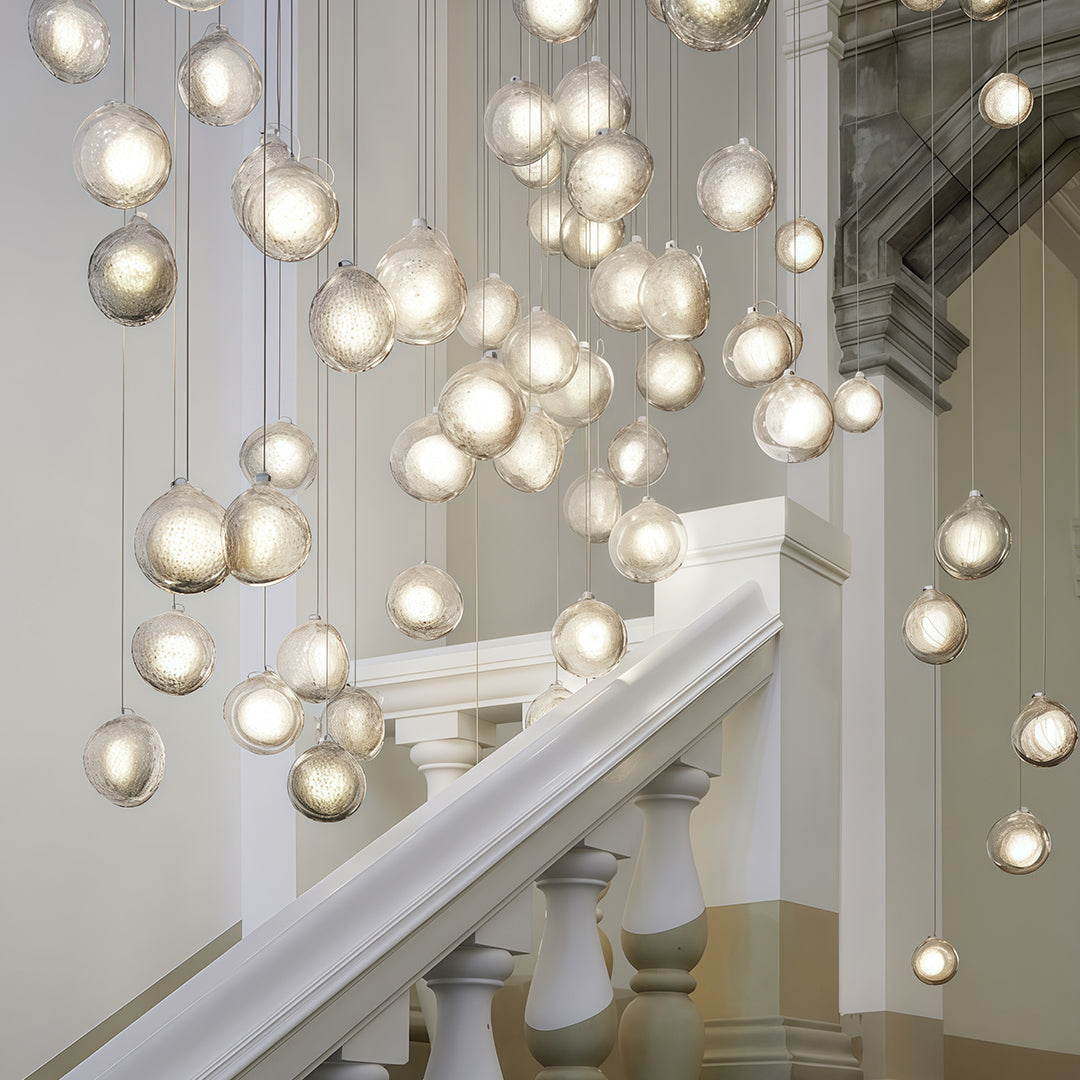Jellyfish Pendant Light — Chrome Metal, Transparent Glass, G4, 59.1" Adjustable Cord, 2700K–3999K