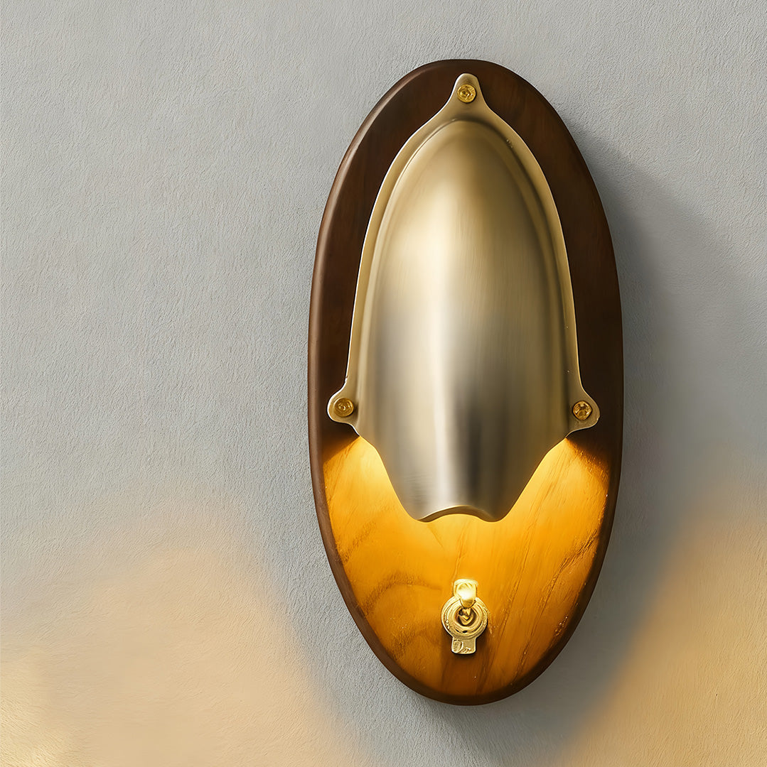 Vintage Brass and White Wax Wood Wall Sconce — Antique Bronze or Silver, G9/G4, 7W Warm White, Hardwired