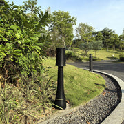 Modern Black Bollard Lawn Pole Light — Aluminum, 10W LED, IP65 Weatherproof, 3000K, Available in 26.6" or 47.2"
