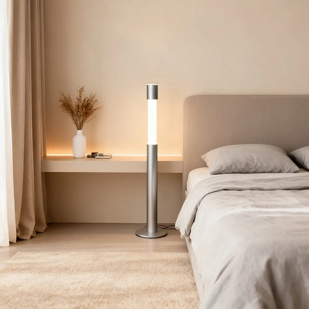 Elegant Minimalist Gray Italian Floor Lamp with Creative Design Luxe
