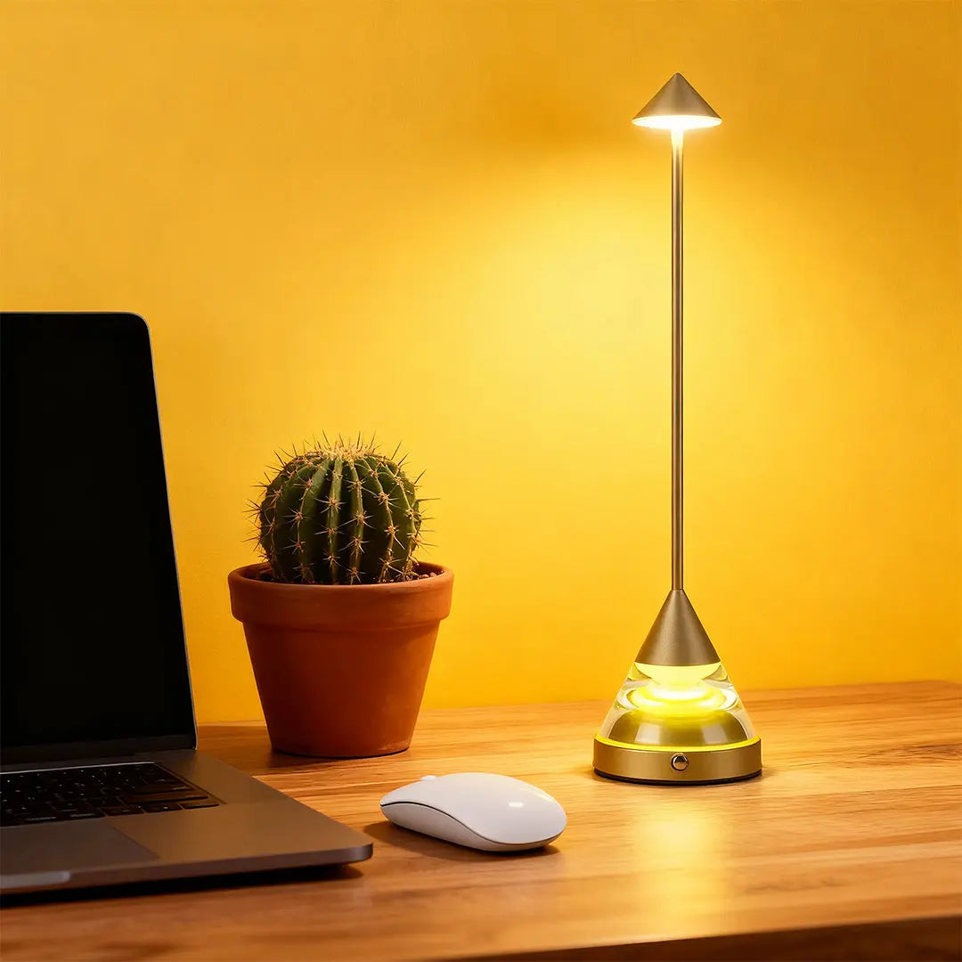 Creative Pointed Aluminum Iron Accent Light - Unique Small Table Lamp Luxe