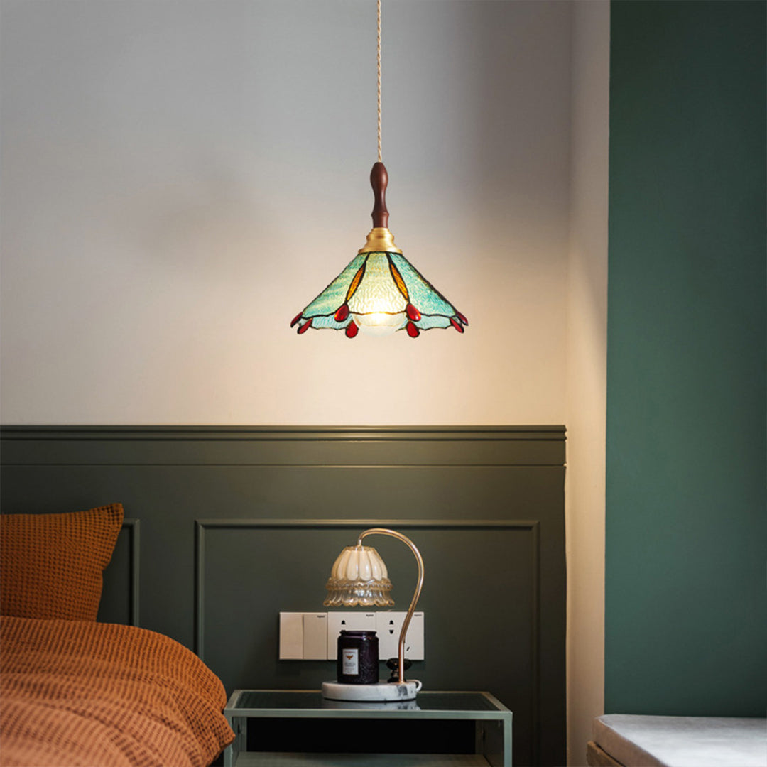 Water Ripple Glass Pendant Light — Full Copper, LED E27, 3-Step Dimming, 1- or 3-Light