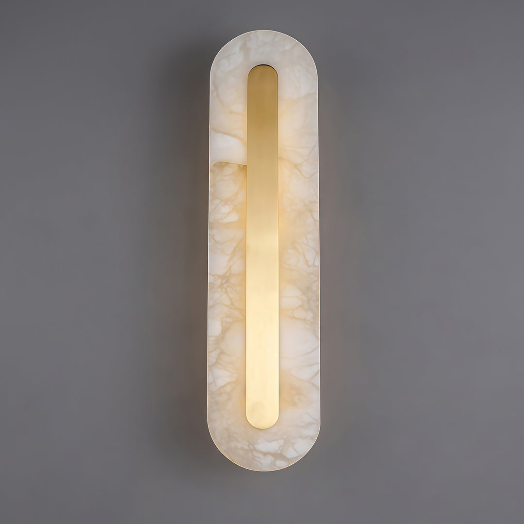 Cloud Stone Wall Sconce — Brass, Gold Finish, LED 3000K, Round or Square, Small or Large